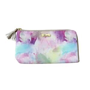 Buxton Tie Dye Wallet Clutch Organizer Zip Around Faux Leather Card Holder NWOT